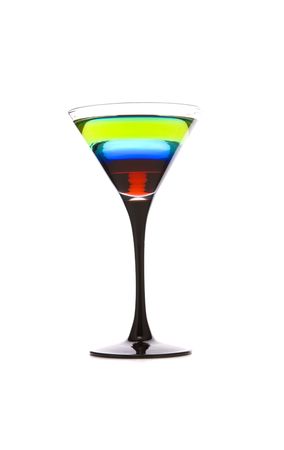 Exotic layered cocktail on white groundの写真素材