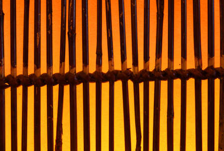 Close-up of a lamp made of wood and paperの写真素材