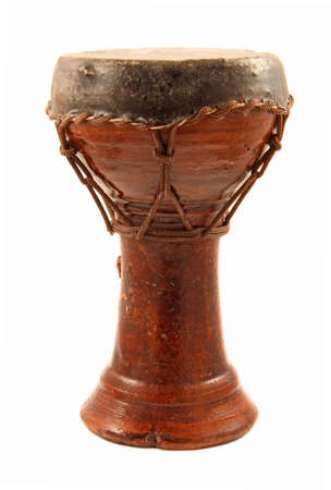 African Djembe drum isolated on white background