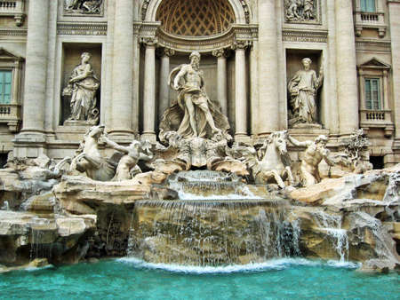 Trevi fountain, in Rome, Italyの写真素材