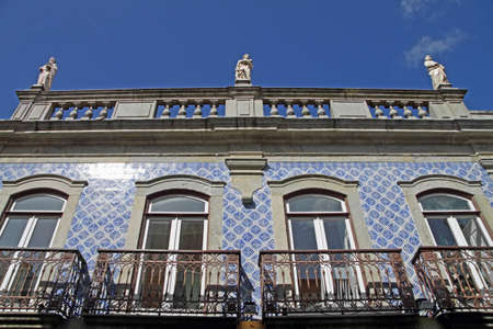 View from a typical portuguese house, with azulejosの写真素材