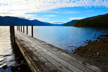 Lake Rotoroa, Nelson Lakes National Park, Tasman, New Zealandの写真素材