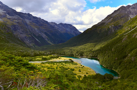 Blue Lake Travers Sabine Circuit, Nelson Lakes National Parkの写真素材