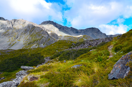 Mountains in the Travers Sabine Circuit, Nelson Lakes National Parkの写真素材