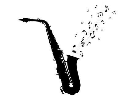 Isolated of saxophone on white backgroundのイラスト素材