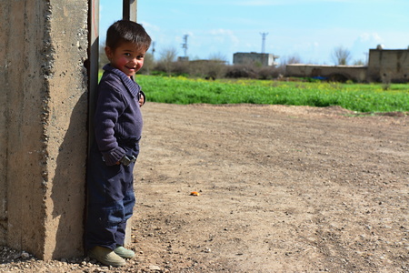 Syrian people in refugee camp in Suruc. These people are refugees from Kobane and escaped because of Islamic state attack. 30.3.2015, Suruc, Turkeyのeditorial素材