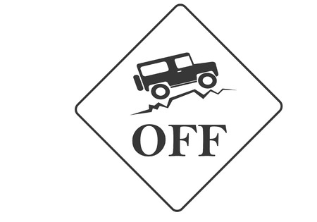 vintage old offroad sign - vector animationのイラスト素材