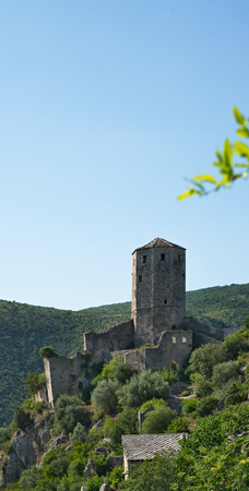 nice Panoramic view of Pocitelj, medieval city in Bosnia and Hercegovinaのeditorial素材