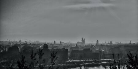nice prague silhouette in czech republic europe
