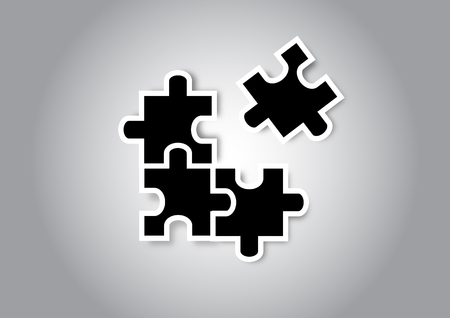 Colored puzzle pieces in seriesのイラスト素材