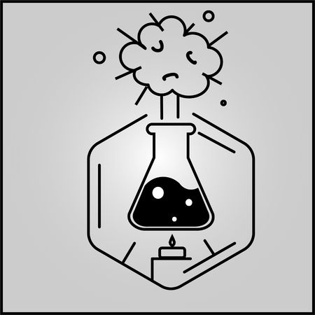 Chemical glass symbol, chemistry and science concept vector iconのイラスト素材