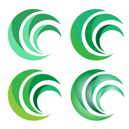 eco green , circle leaves grass nature plant symbol design vectorのイラスト素材