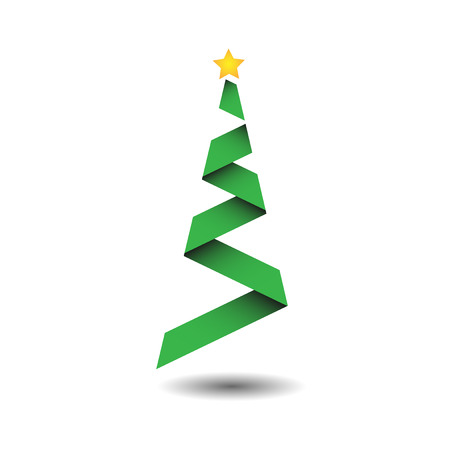 green christmas tree  vector easy iconのイラスト素材