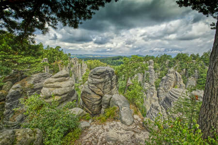Rocks for climbing Hruba Skala in Czechiaの写真素材