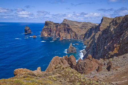 Sao Laurenco in Madeira - rock, clif, seaの写真素材