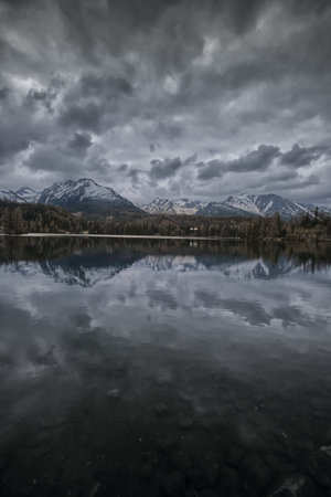 strbske pleso in tatra mountains in Slovakiaの写真素材