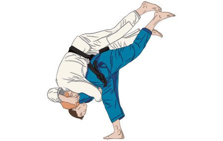 Judo throw harai goshiの写真素材