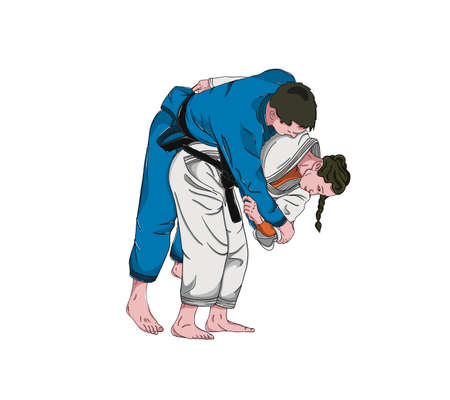 Illustration of judo techniqueの写真素材