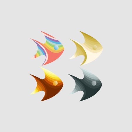 fish logo desigのイラスト素材