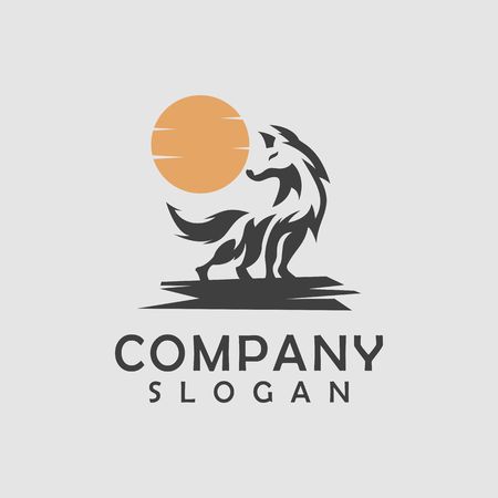 dog logo designのイラスト素材