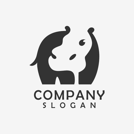 hippopotamus logo designのイラスト素材