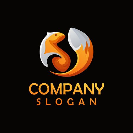 squirrel logo designのイラスト素材
