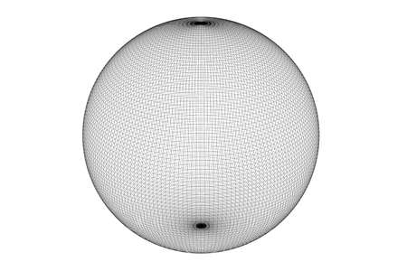 3D wireframe sphereの写真素材