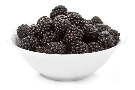 Blackberries isolated on white backgroundの写真素材