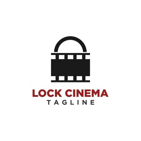 Lock cinema logo design simple styleのイラスト素材