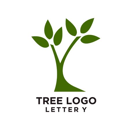 Tree logo design or tree symbol, icon for nature businessのイラスト素材