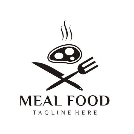 Restaurant logo design or chef icon for food and drink brand company flat styleのイラスト素材