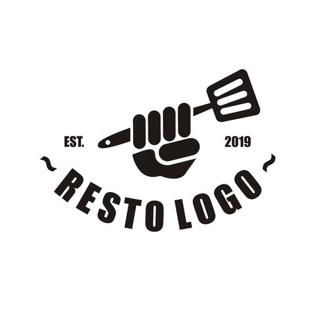 Restaurant logo design or chef icon for food and drink brand company flat styleのイラスト素材