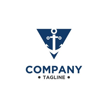 Anchor Logo Design Vector. Symbol of maritime icon or ocean businessのイラスト素材