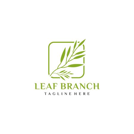 Nature logo design with square frameのイラスト素材