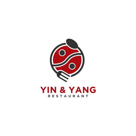 Yin and Yang Restaurant logo or Illustration for businessのイラスト素材