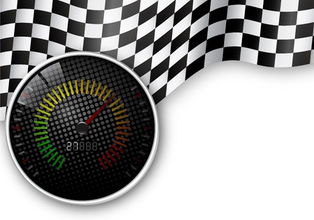 Speed Meter and Checkered Flag Backgroundのイラスト素材