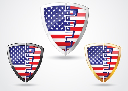 Illustration Of Independence day USA shieldのイラスト素材