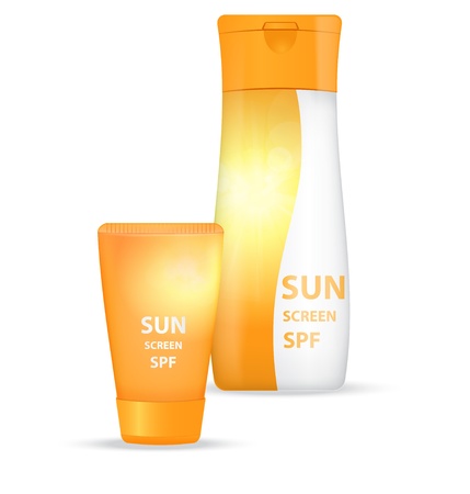 Illustration Of Sunblock body lotions のイラスト素材