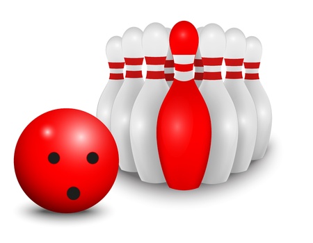 Illustration Of Bowling ball and pin  business concept のイラスト素材