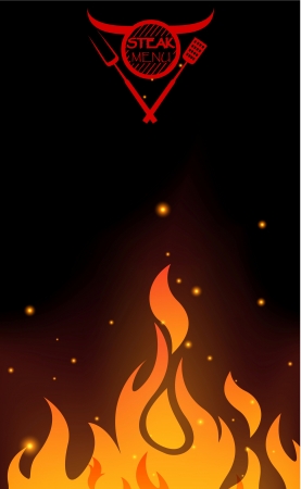 Restaurant menu design with flameのイラスト素材