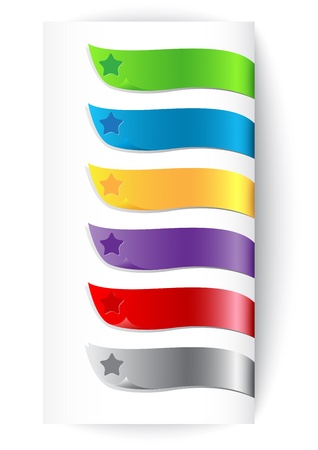 Illustration of Set of colorful ribbons with star.のイラスト素材