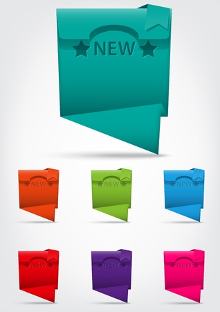 Vector Illustration Of Set of colorful banner  with  NEW  text and starのイラスト素材