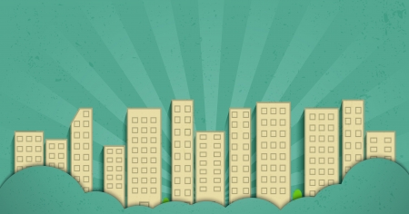 City background  retro styledのイラスト素材