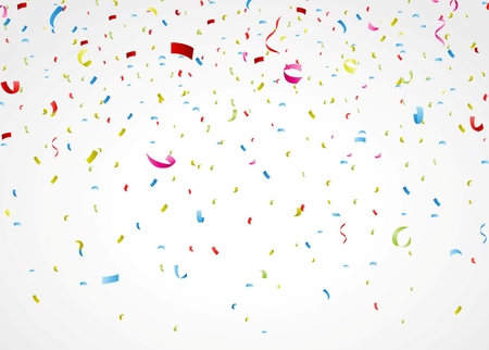 Vector Illustration of colorful confetti on white background のイラスト素材