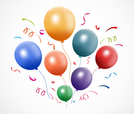 Vector Illustration of Colorful party balloons のイラスト素材