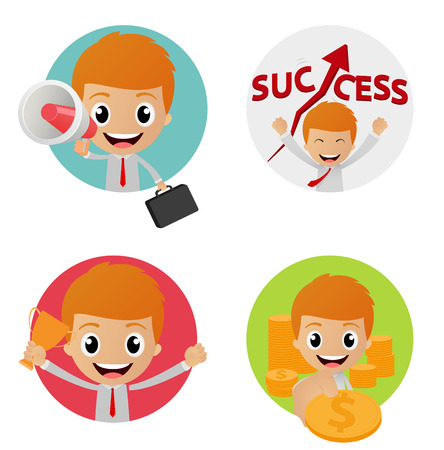  Set of funny character on business concept のイラスト素材