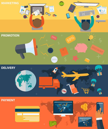 Colorful business finance concepts on flat designのイラスト素材