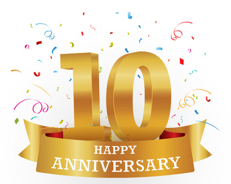 Anniversary Celebration with confettiのイラスト素材