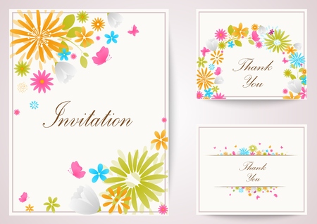 Vintage flowers invitationのイラスト素材