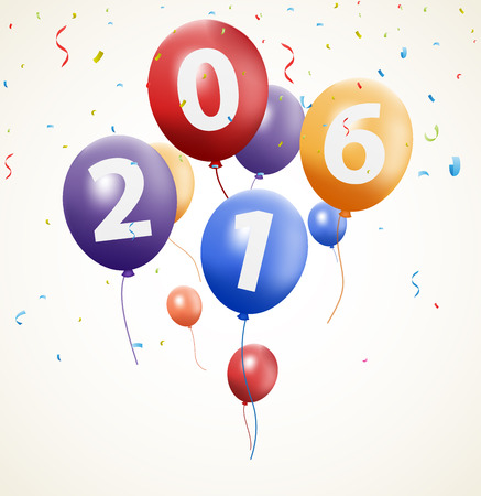 Happy new year background with balloonのイラスト素材